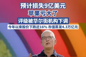 预计损失9亿美元！苹果亏大了，评级被华尔街机构下调，今年以来股价下跌近16%，市值蒸发4.3万亿元#iphone #苹果 #库克视频封面