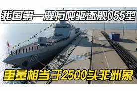 我国第一艘万吨驱逐舰055型，重量相当于2500头非洲象，太震撼视频封面
