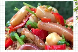 泰国美食鱿鱼拌，3素1海鲜，简单4步做，好吃又营养，吃货福利图片