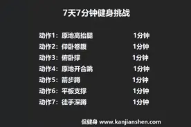 7天7分钟健身挑战计划，每天练一次，让你精神一整天图片