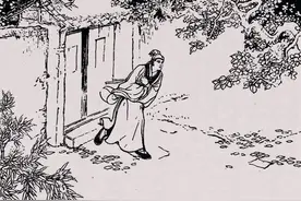 民间故事：木匠干活，夜里偷听丫鬟花园谈话，他爬房顶取下一片瓦图片