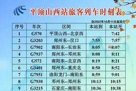 最新！平顶山相关车站列车时刻表图片
