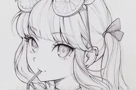 动漫人物头像作品，黑白线描素材资料！动漫人物线稿资料图片