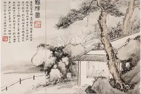 吴湖帆绘画作品：熔水墨烘染与青绿设色于一炉图片