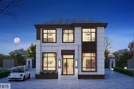 9×10米造价20万的新中式别墅，左侧不开窗右侧小窗设计图片