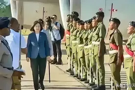 伯利兹欢迎蔡英文的仪仗队，网友：散兵游勇，拼夕夕版仪仗队！图片