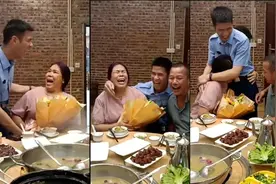 妈妈看见当兵儿子回家，3种表情无缝切换视频封面