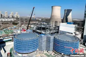 全国最大“火电+熔盐”储能项目主体完工图片