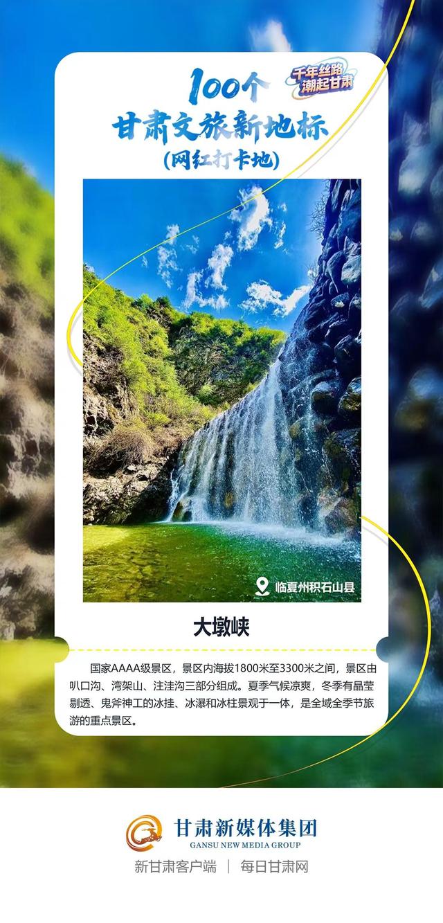 【微海报】100个甘肃文旅新地标(网红打卡地)——沿黄四市(州)