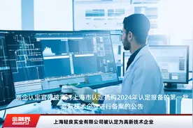 上海轻良实业有限公司被认定为高新技术企业视频封面