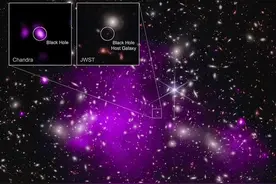 韦伯发现132亿年最古老超大黑洞，质量或为太阳的一亿倍图片