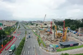 在建线路进度更新！广州地铁八号线北延段支线桃源站围护结构完成图片