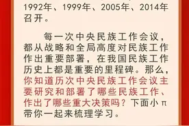 守望相助 团结奋斗 | 历次中央民族工作会议作出过这些重大部署，你知道吗？图片