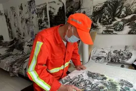 真正的扫地僧！杭州保洁大叔竟是隐藏的国画民间高手图片