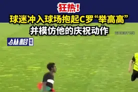 狂热！球迷冲入球场抱起C罗“举高高”，并模仿他的庆祝动作图片