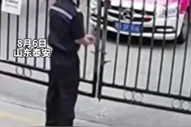 一奔驰车主不断鸣笛催促开门，与保安争执后竟将其顶在车上开走，旁边路人大喊:理智一点图片