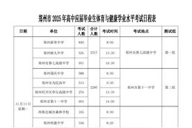 郑州市2025年高中应届毕业生体育与健康学业水平考试日程公布图片