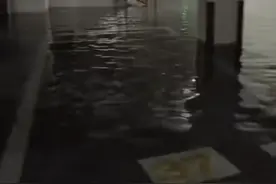 宝山一小区地下车库消防水管爆裂 现场积水一度深达几十厘米图片