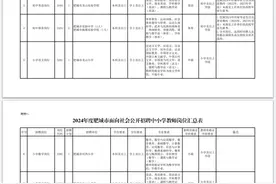 肥城市招中小学、幼儿园教师共50人！简章、岗位汇总表→图片