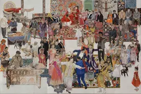 中国美术奖金奖李丹：《美丽新疆》里，藏着有关阿凡提的小巧思图片