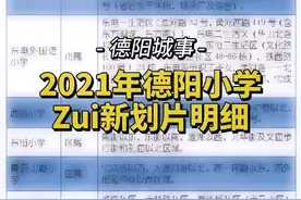 德阳家长注意！2021年德阳小学划片范围明细出炉#德阳 #小学 @德阳你舒孃视频封面