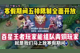 春季期间王者五排全面开放段位在高也可以拉青铜好友！ #天宇