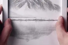一分钟教你用妙招画山水倒影，你学会了吗？#画画 #铅笔画视频封面