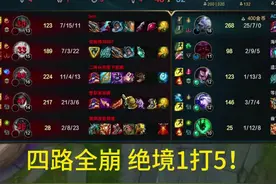 四路全崩！绝境逆风翻盘1打5！ap狗熊最新出装！#逆风翻盘视频封面