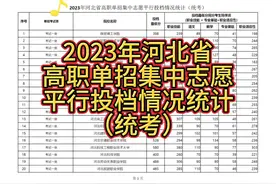 2023年河北省高职单招集中志愿平行投档情况统计（统考）视频封面