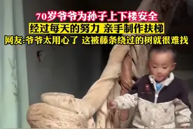 70岁爷爷为孙子上下楼安全，经过每天的努力 亲手制作的扶梯，网友:爷爷太用心了 这被藤条绕过的树就很难找 #感动瞬间 #暖心一幕视频封面